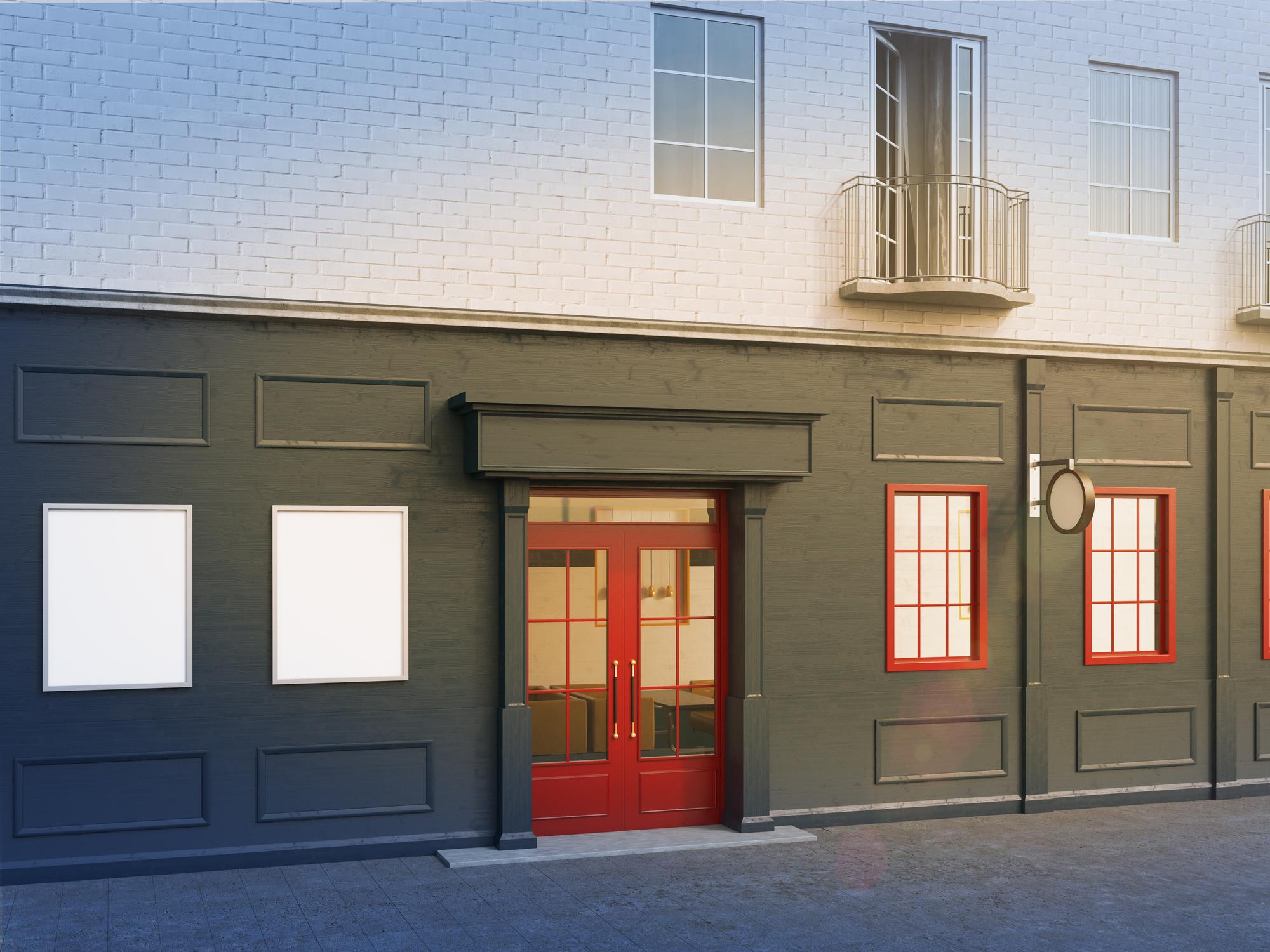 Exterior of studio and entrance